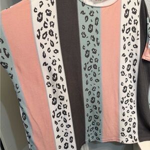 ODDY Women's Colorful Striped Sweater - Pink, Gray, Blue